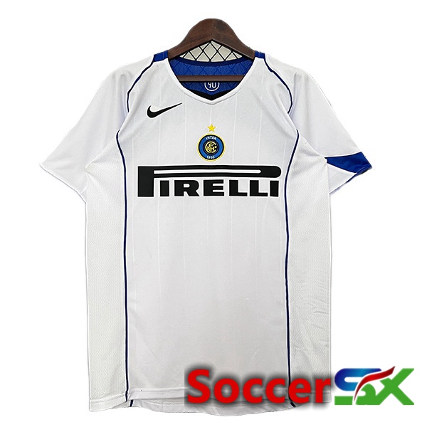 Inter Milan Retro Away Soccer Jersey White 2004-2005