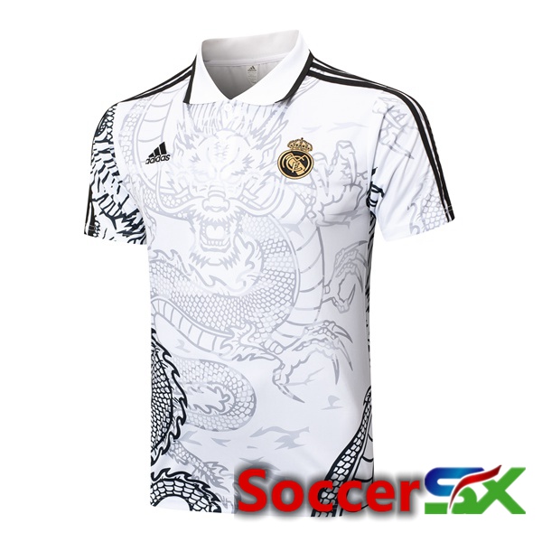 Real Madrid Soccer Polo White 2024/2025