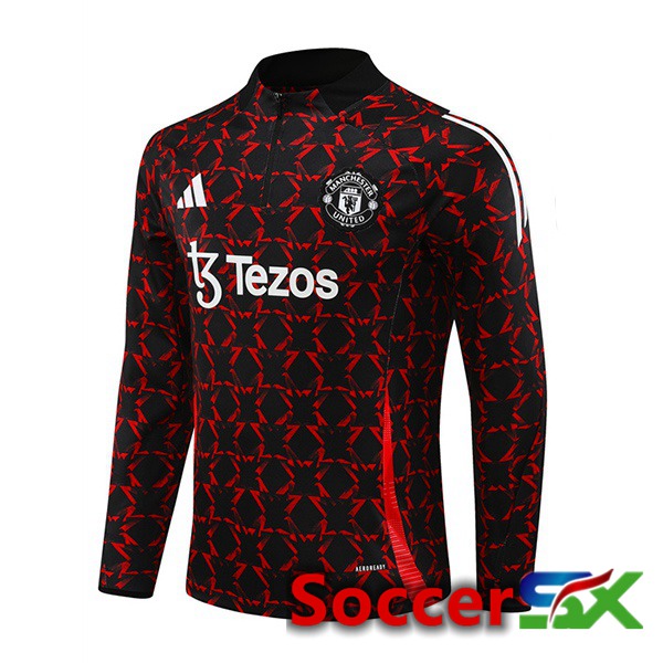 Manchester United Training Sweatshirt Black Red 2024/2025