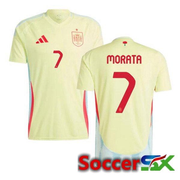 Spain (MORATA 7) Away Soccer Jersey Yellow 2024/2025
