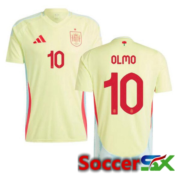 Spain (OLMO 10) Away Soccer Jersey Yellow 2024/2025