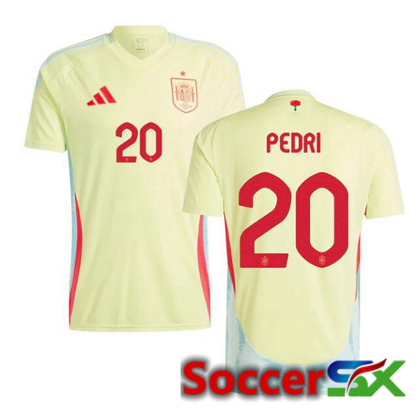 Spain (PEDRI 20) Away Soccer Jersey Yellow 2024/2025