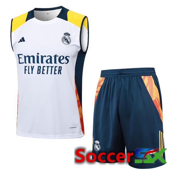 Real Madrid Soccer Vest + Shorts White 2024/2025