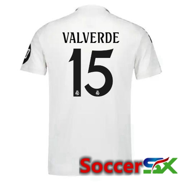 Real Madrid (Valverde 15) Home Soccer Jersey White 2024/2025