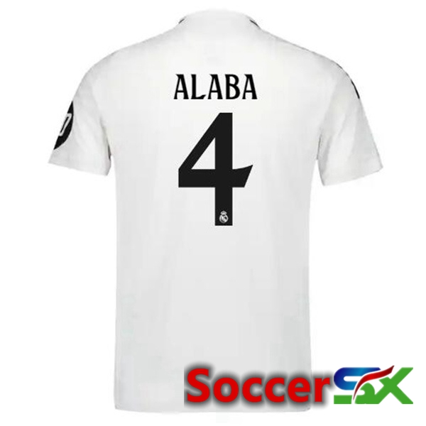 Real Madrid (Alaba 4) Home Soccer Jersey White 2024/2025