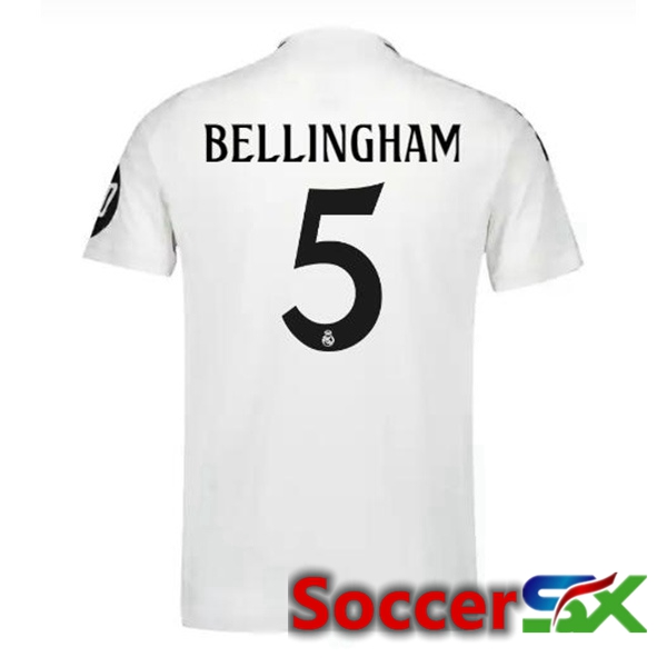 Real Madrid (Bellingham 5) Home Soccer Jersey White 2024/2025