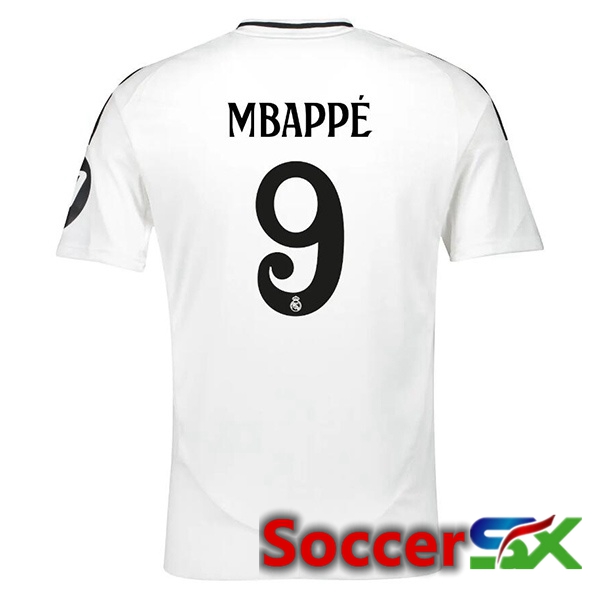 Real Madrid (Mbappé 9) Home Soccer Jersey White 2024/2025