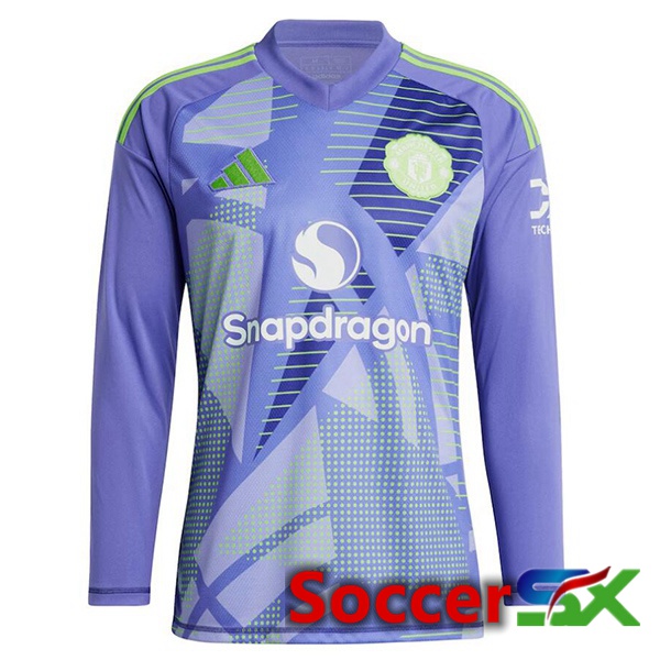 Manchester United Goalkeeper Soccer Jersey Long sleeve Purple 2024/2025