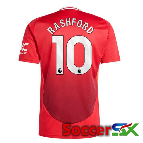 Manchester United (Rashford 10) Home Soccer Jersey Red 2024/2025