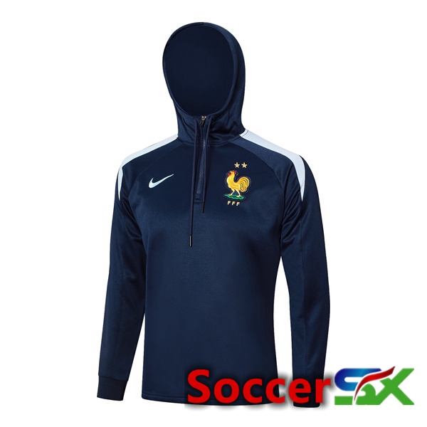 France Training Sweatshirt Hoodie Blue Royal 2024/2025