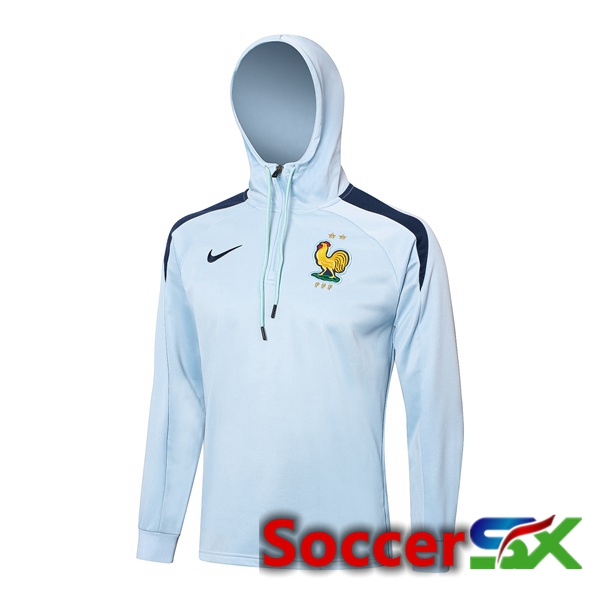 France Training Sweatshirt Hoodie Blue 2024/2025