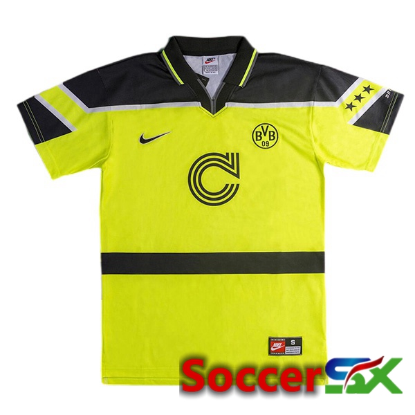 Dortmund BVB Retro Soccer Jersey Champions League Yellow 1996-1997