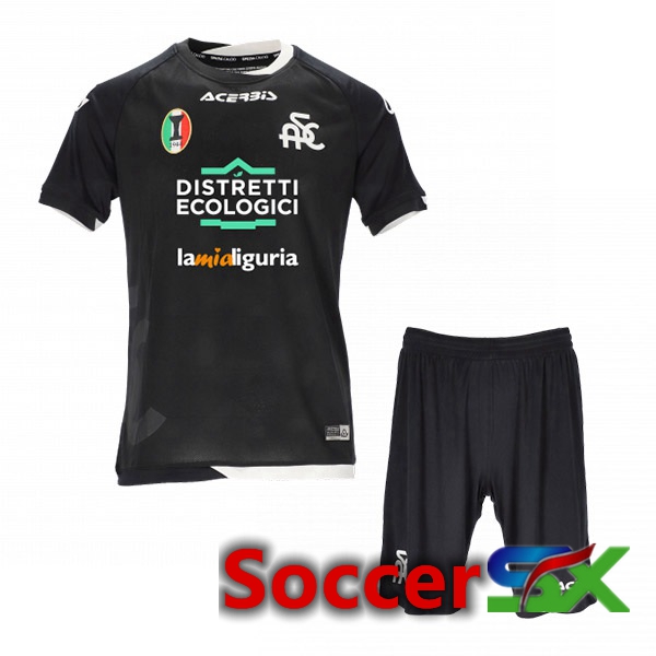 Spezia Calcio Kids Away Jersey Black