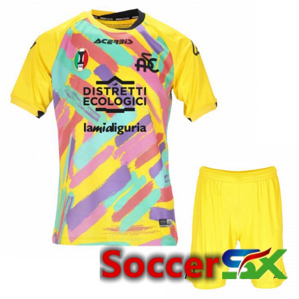 Spezia Calcio Kids Third Jersey Yellow 2022/2023