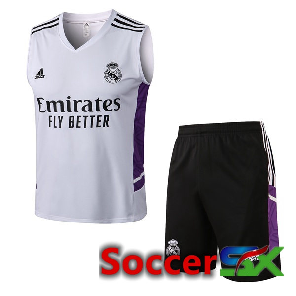 Real Madrid Soccer Vest + Shorts White 2022/2023