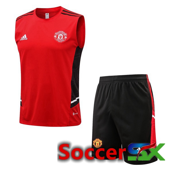 Manchester United Soccer Vest + Shorts Red 2022/2023