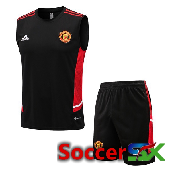 Manchester United Soccer Vest + Shorts Black 2022/2023