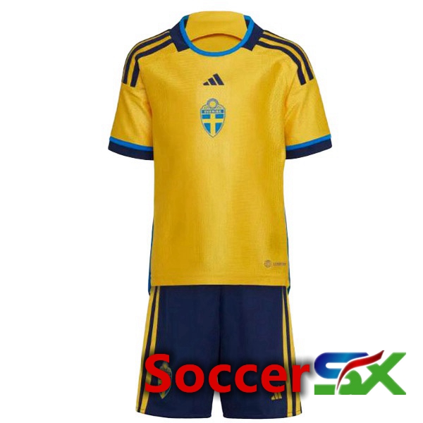 Sweden Kids Home Jersey Yellow 2023/2023