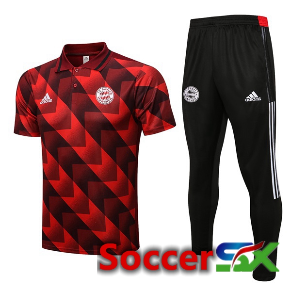 Bayern Munich Soccer Polo + Pants Red 2022/2023