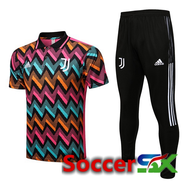 Juventus Soccer Polo + Pants Blue Pink 2022/2023