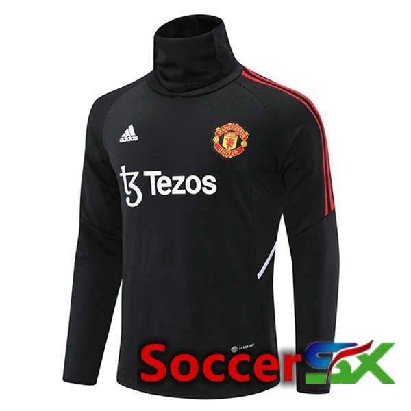 Manchester United High collar Training Sweatshirt Black 2022/2023