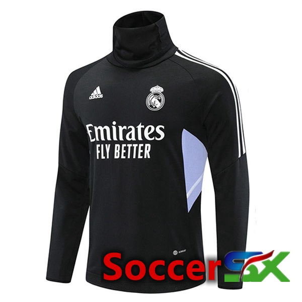 Real Madrid High collar Training Sweatshirt Black 2022/2023