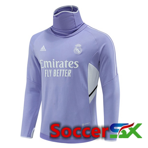 Real Madrid High collar Training Sweatshirt Purple 2022/2023