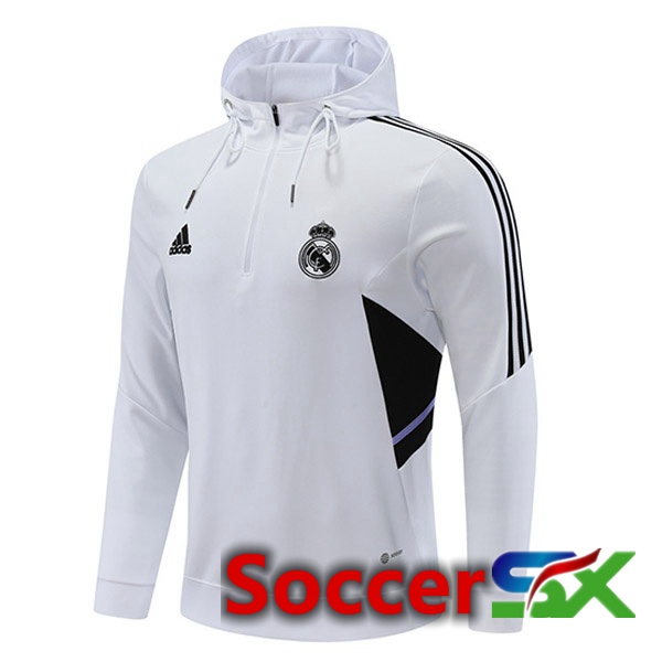Real Madrid Training Sweatshirt Hoodie White 2022/2023