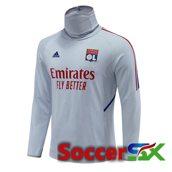 Lyon OL High collar Training Sweatshirt Grey 2022/2023