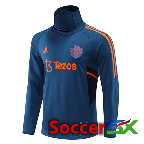 Manchester United High collar Training Sweatshirt Blue 2022/2023
