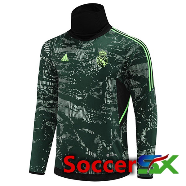 Real Madrid High collar Training Sweatshirt Green 2022/2023