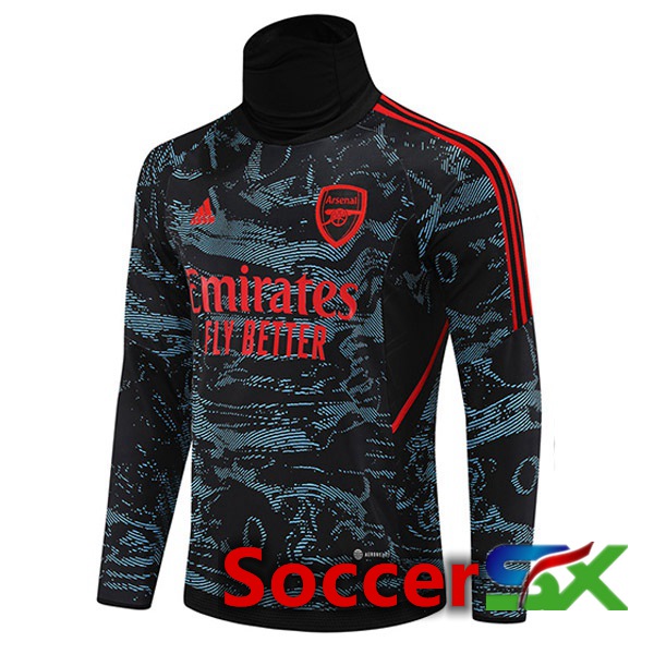 Arsenal High collar Training Sweatshirt Blue Red 2022/2023