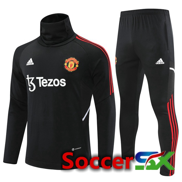 Manchester United High collar Training Tracksuit Black 2022/2023