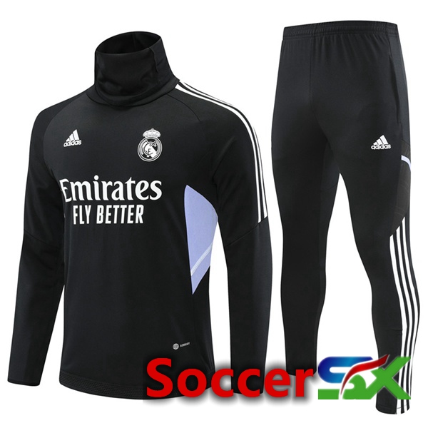 Real Madrid High collar Training Tracksuit Black 2022/2023