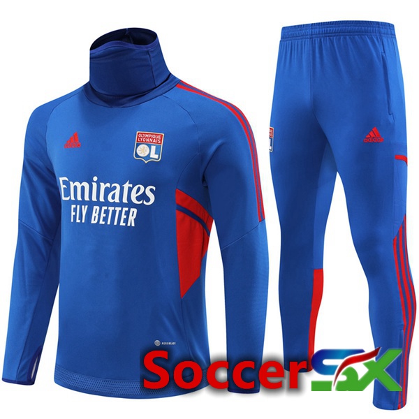 Lyon OL High collar Training Tracksuit Blue 2022/2023