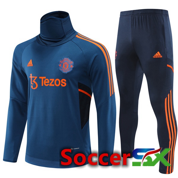Manchester United High collar Training Tracksuit Blue 2022/2023