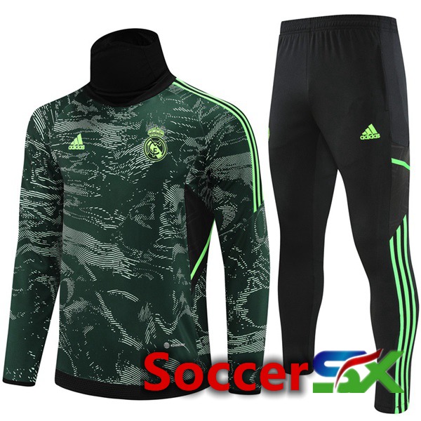 Real Madrid High collar Training Jacket Suit Green 2022/2023