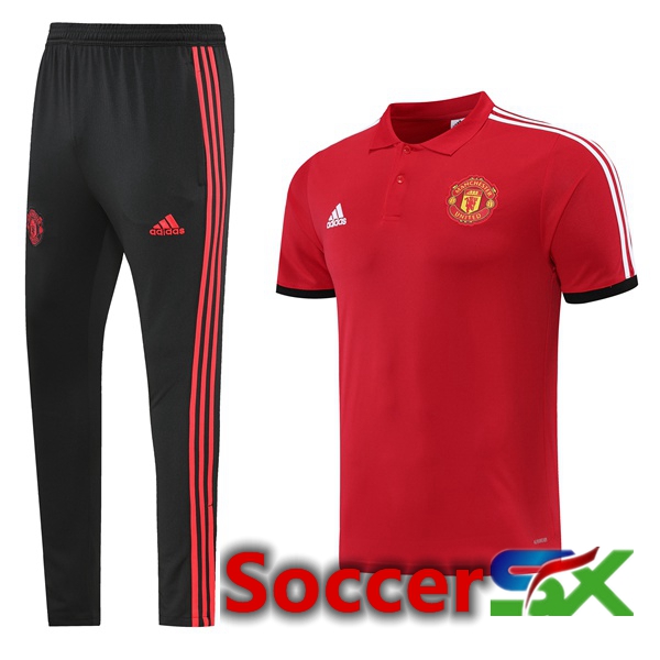 Manchester United Training T Shirt + Pants Red 2022/2023