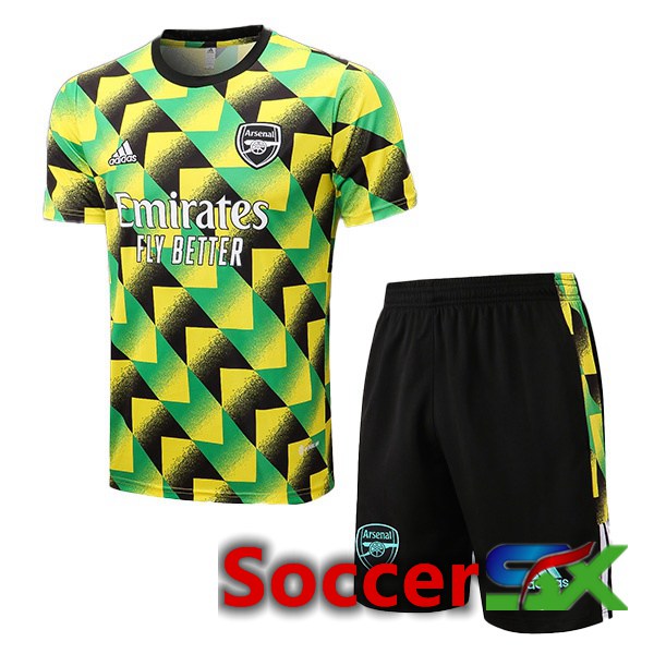 Arsenal Training T Shirt + Shorts Green 2022/2023