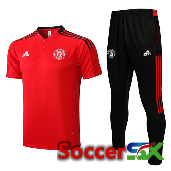 Manchester United Training T Shirt + Pants Red 2022/2023