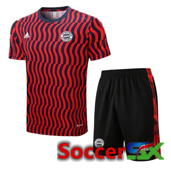 Bayern Munich Training T Shirt + Shorts Red 2022/2023