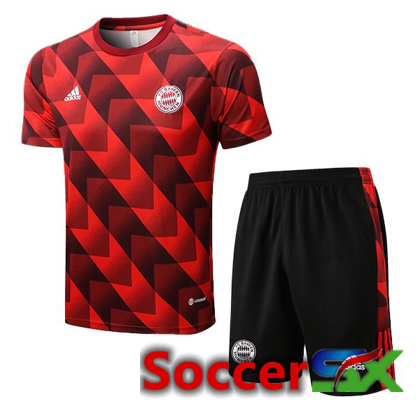 Bayern Munich Training T Shirt + Shorts Red 2022/2023