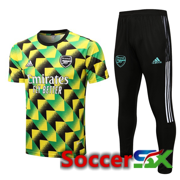 Arsenal Training T Shirt + Pants Green Black 2022/2023