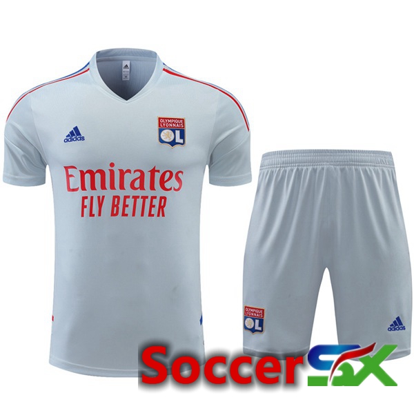 Lyon OL Training T Shirt + Shorts Grey 2022/2023