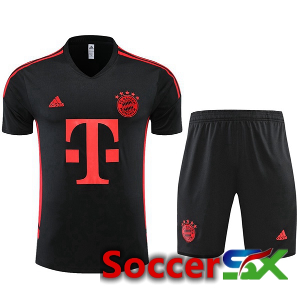 Bayern Munich Training T Shirt + Shorts Black 2022/2023