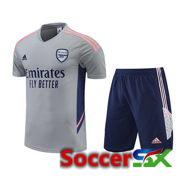 Arsenal Training T Shirt + Shorts Grey 2022/2023