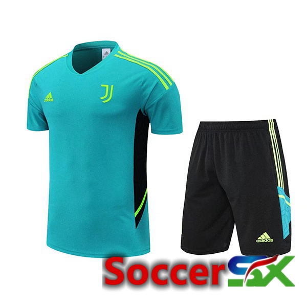 Juventus Training T Shirt + Shorts Green 2022/2023