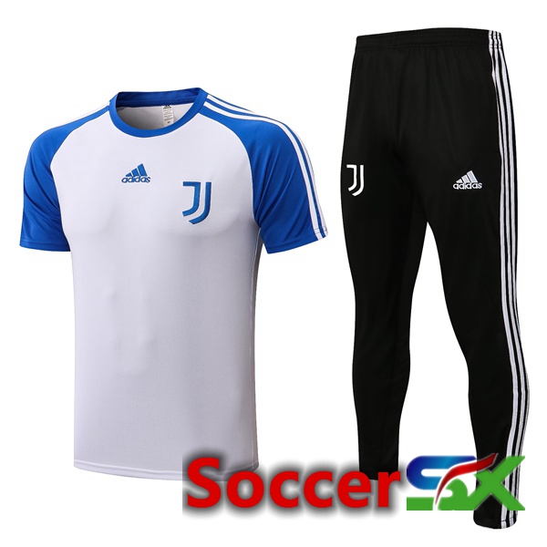 Juventus Training T Shirt + Pants White Blue 2022/2023