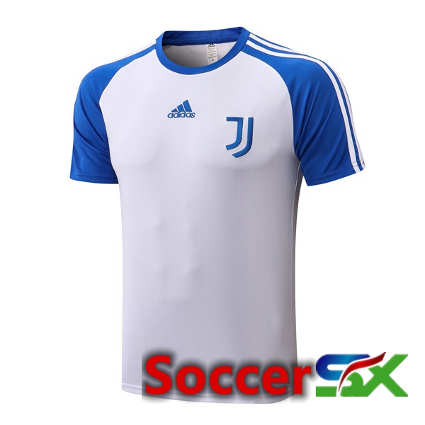 Juventus Training T Shirt White Blue 2022/2023