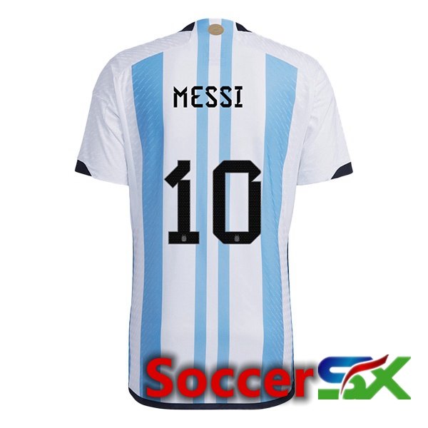 Argentina (MESSI 10) Home Jersey Blue White World Cup 2022